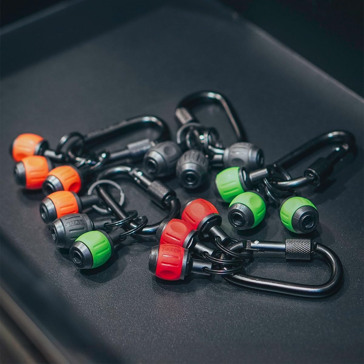 Bit Holder Key Chain Screwdrivers - Railer Heavy Duty 1/4" Hex Soft Ball Grip Bit Holders & Secure Keychain Carabiner. HVAC Tools w/Quick Release For Nut Drivers, Impact Driver & Drill Bits - Image 8