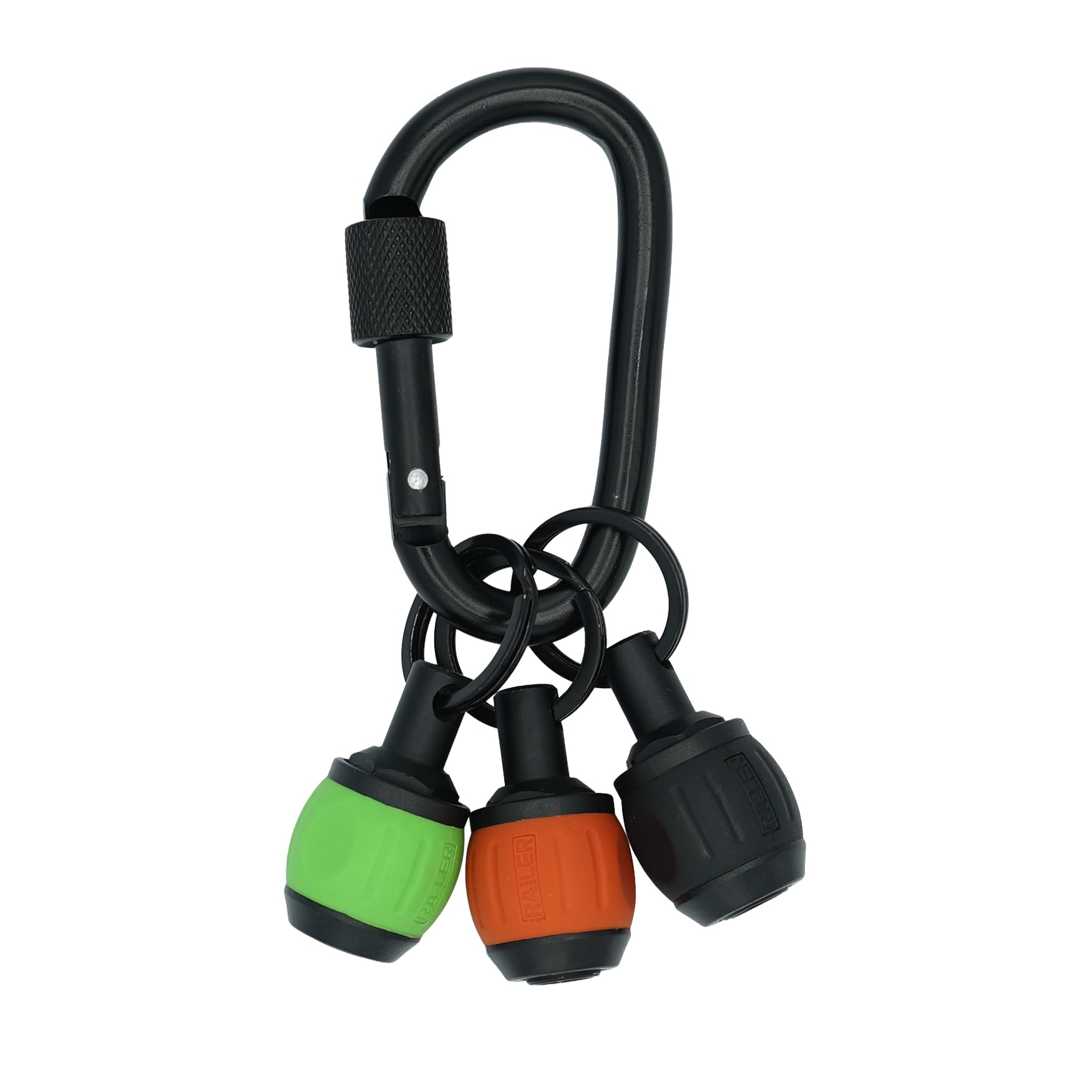 Bit Holder Key Chain Screwdrivers - Railer Heavy Duty 1/4" Hex Soft Ball Grip Bit Holders & Secure Keychain Carabiner. HVAC Tools w/Quick Release For Nut Drivers, Impact Driver & Drill Bits - Image 9