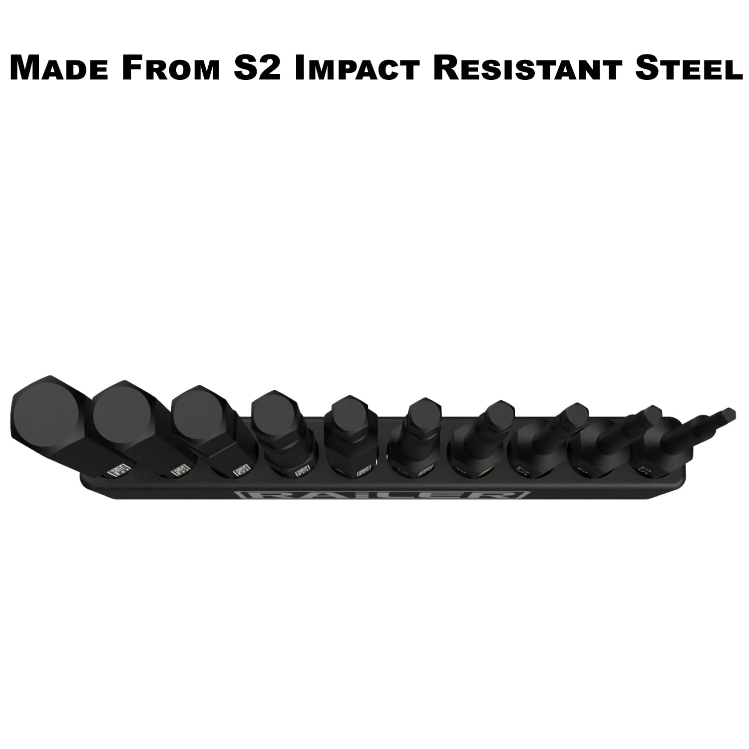 Metric Hex Bit Set, Railer 10-Piece Hex Head Allen Wrench Screwdriver Bit Set. S2 Steel Impact Driver 2" Hex MM Bits for Furniture Screws - Image 4