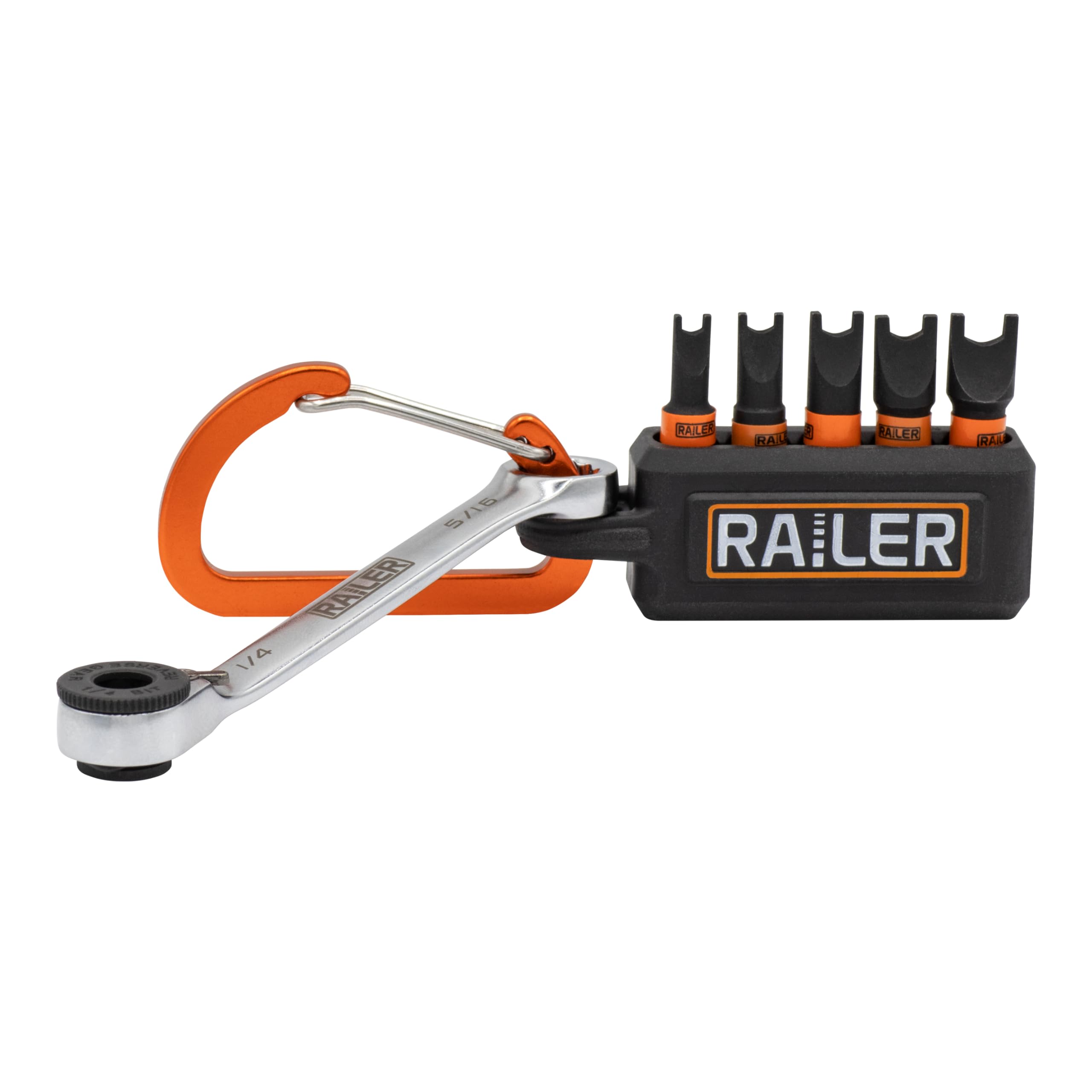 Railer 1 Inch Spanner Screwdriver Bit Set with Bit Ratchet - 5PC S2 Steel 1" Spanner Snake Eyes Impact Driver Bit Set With A Tool Storage Bit Holder & Carabiner - Image 4