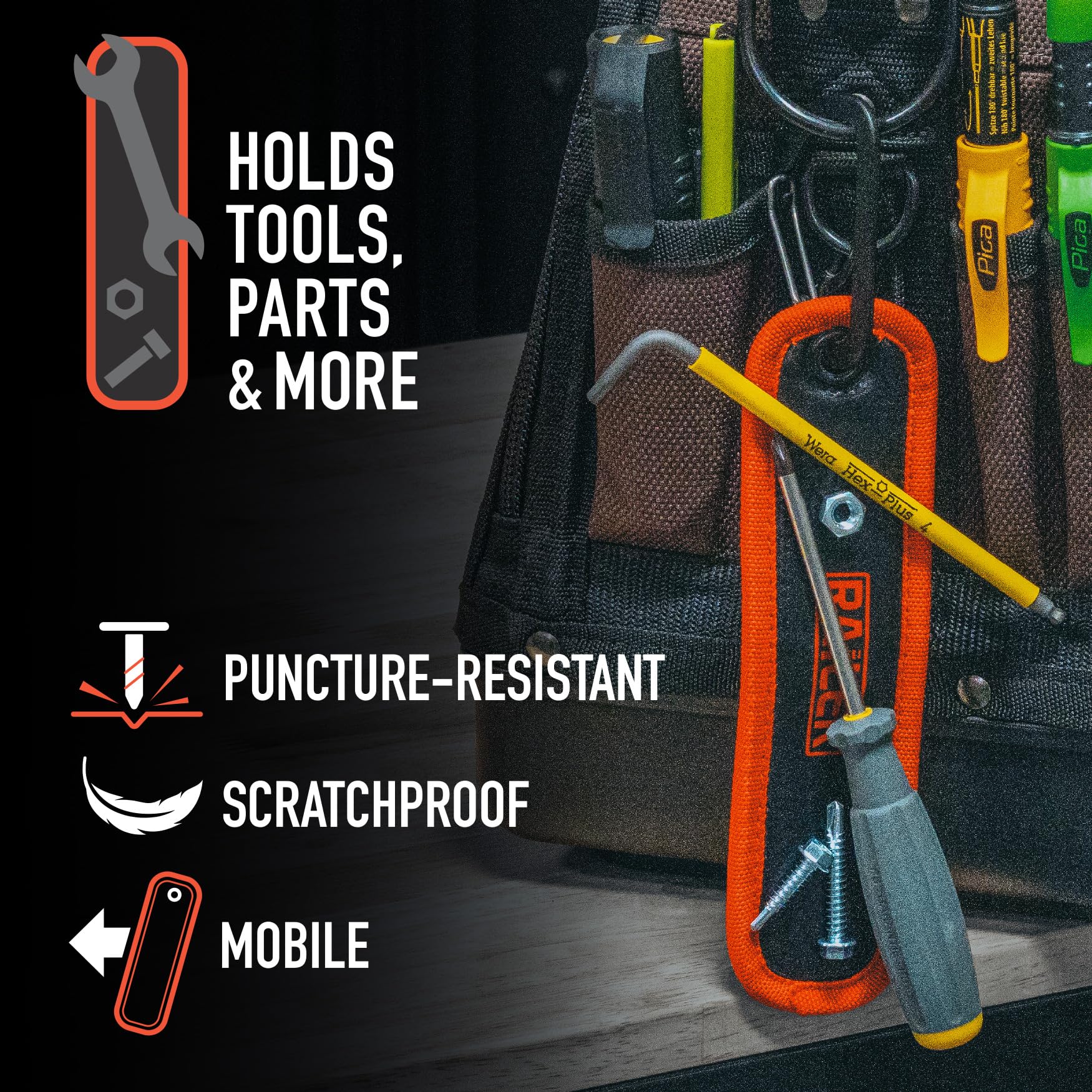 Railer Magnetic Tool Mat for Mechanics & Magnetic Pad for Tools – Flexible Magnet Mat & Magnetic Tool Pad. Heavy Duty Magnetic Work Mat. Non-Slip Magnetic Mats & Pads for Auto Repair - Image 3