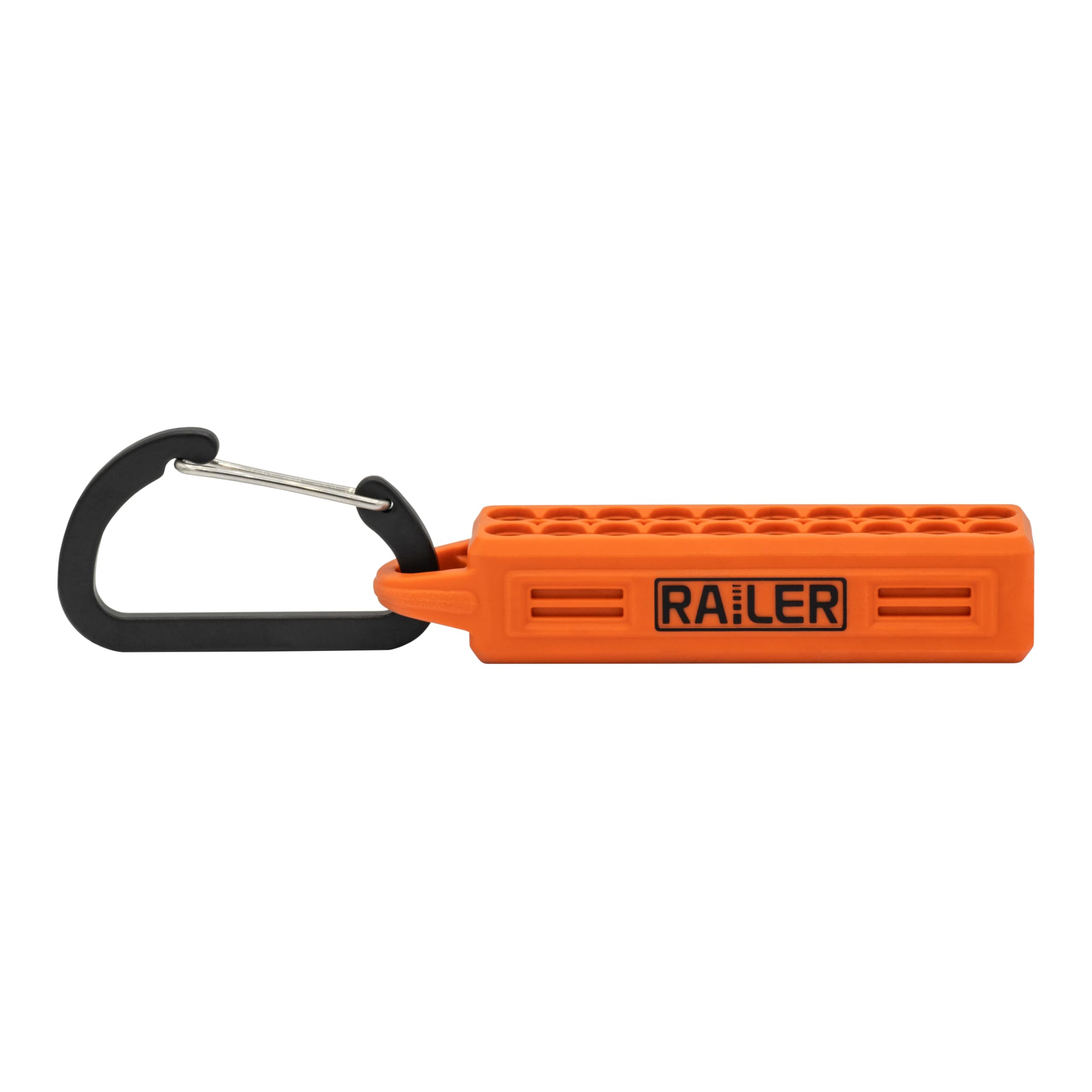 Screwdriver Bit Holder Storage Organizer – Railer 20-Hole Orange Bit Holder with Carabiner - Image 3