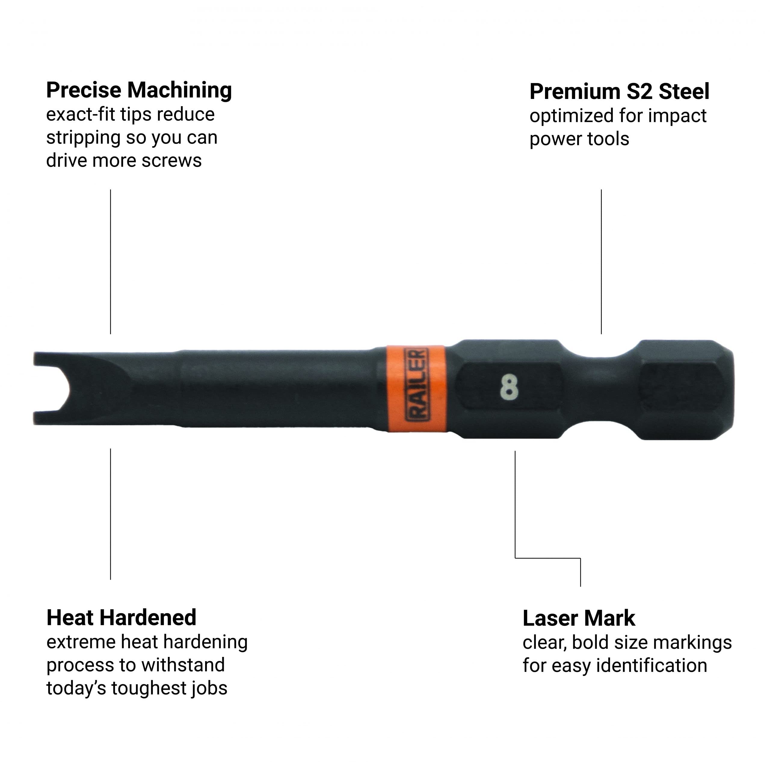 Spanner #14 Impact Driver Bit - Railer Snake Eye #14 S2 Steel 2 Inch Spanner Power Bits (3 Pack) - Image 3